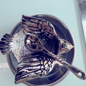 Vintage Game Bird 2 piece Stainless Steel Condiment Server / Relish Dish